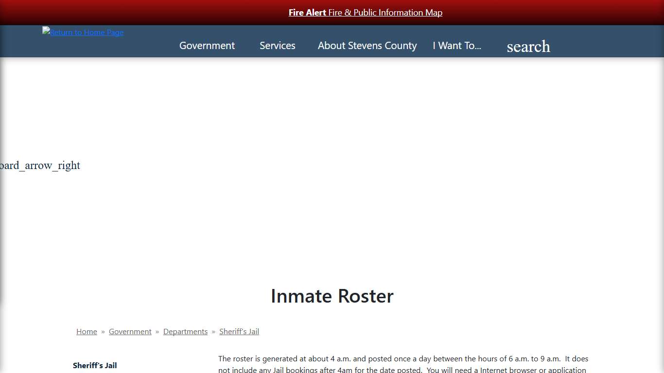 Inmate Roster - Stevens County WA